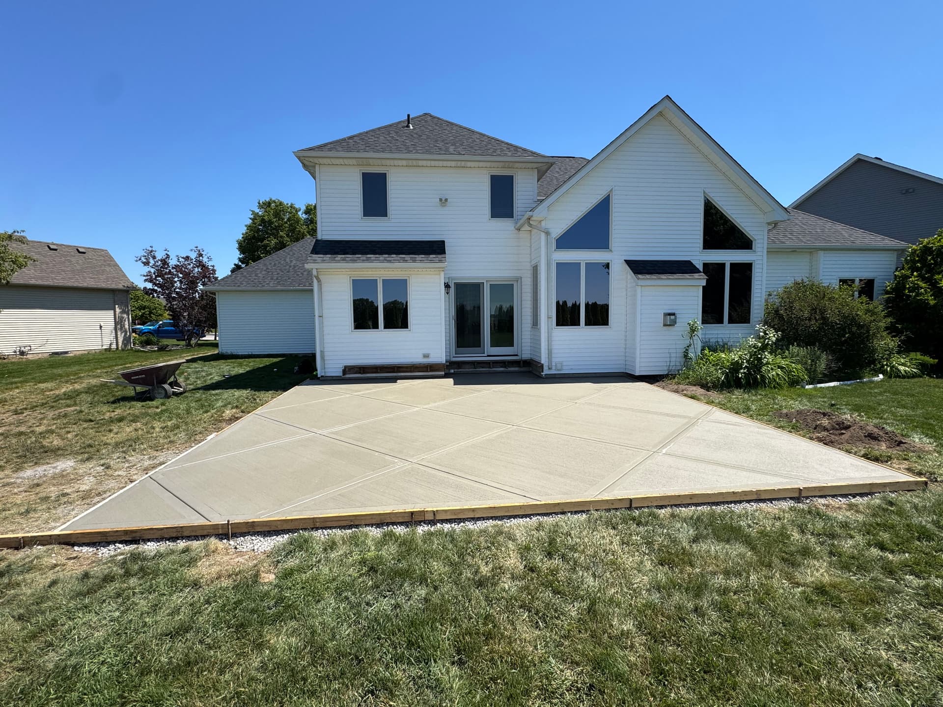 Backyard Concrete Patio with Framed Border Detail image
