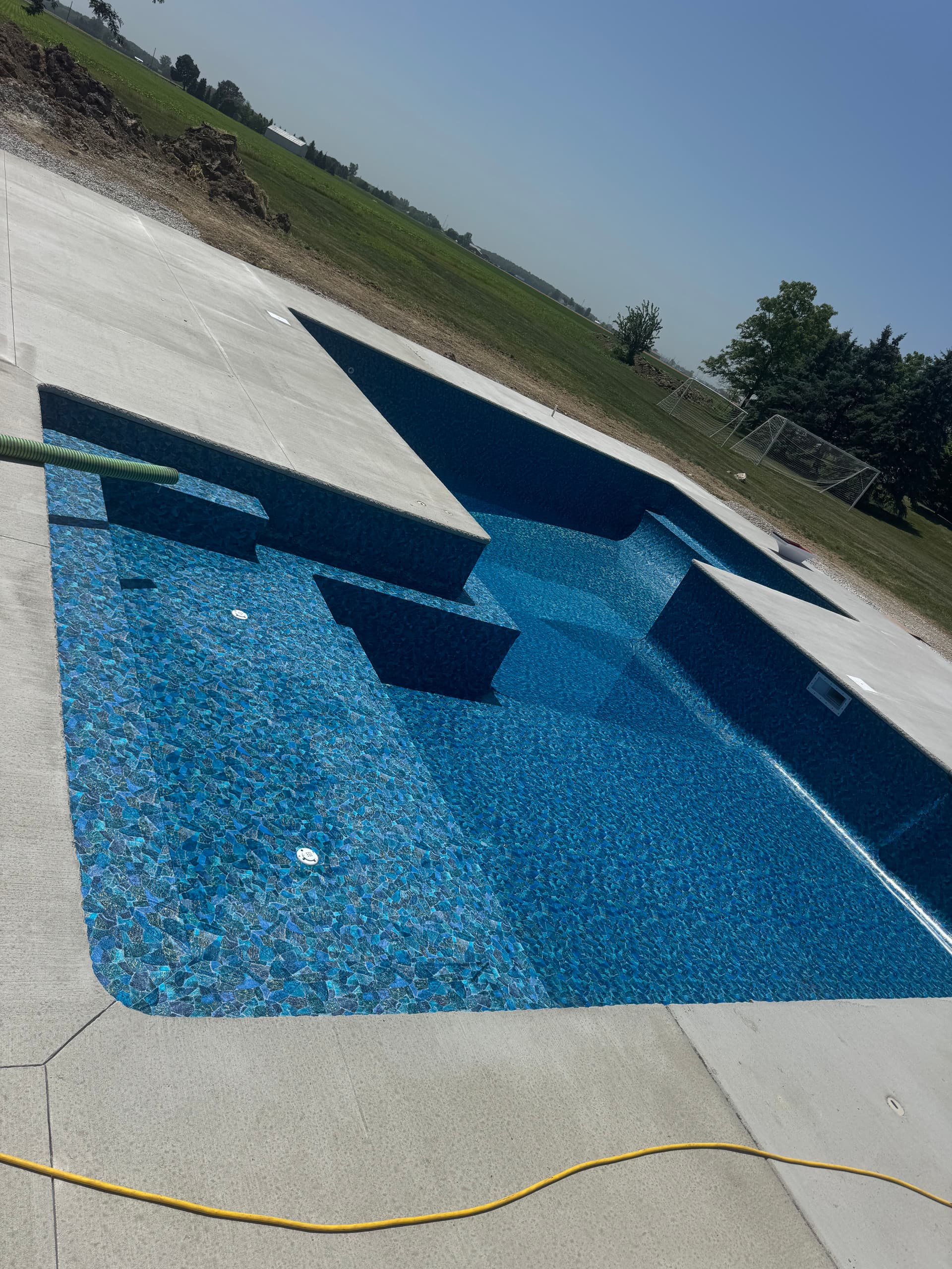 Custom Inground Vinyl Liner Pool Build Almost Complete image