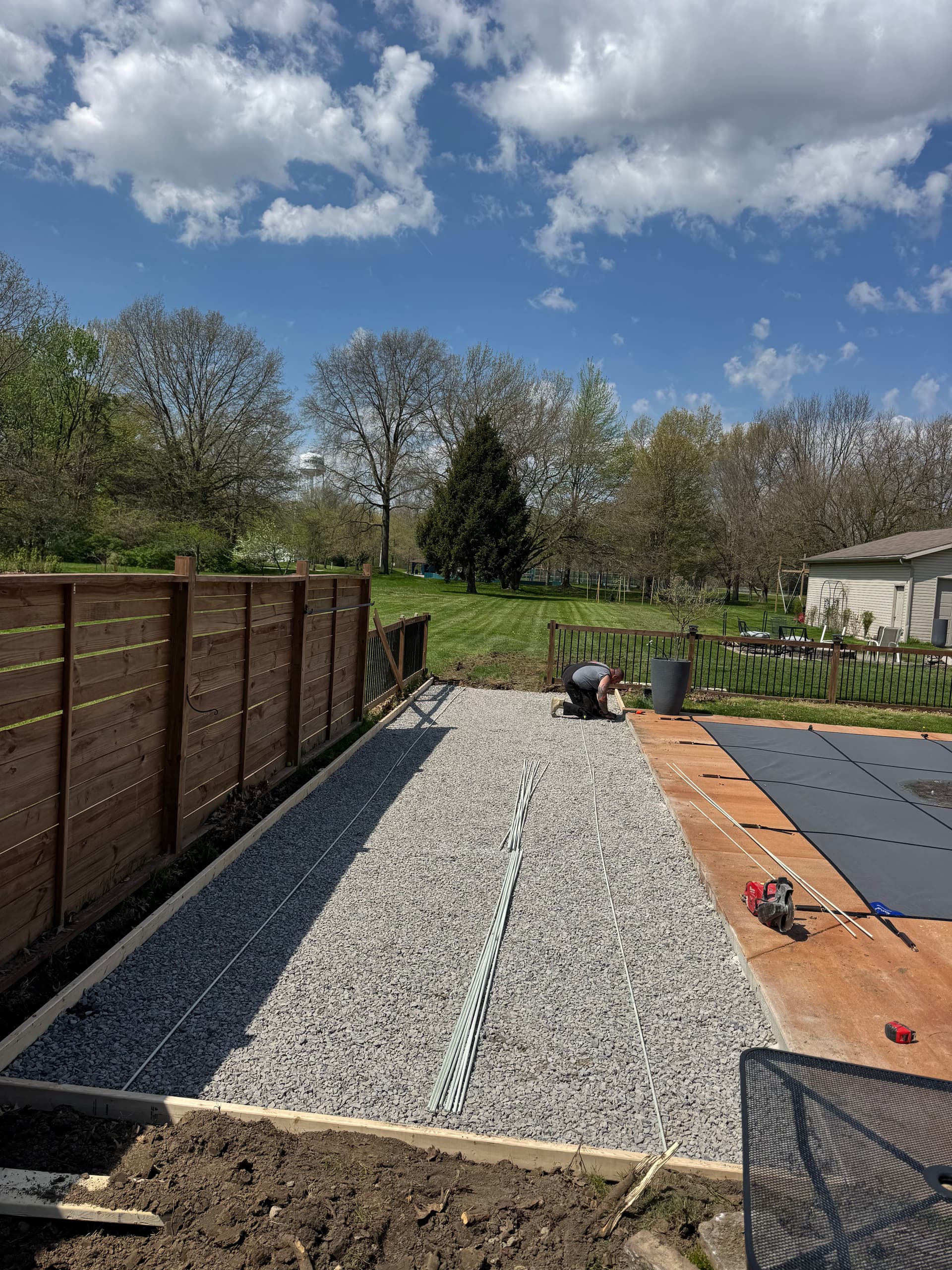 Pool deck addition in progress in waterville image