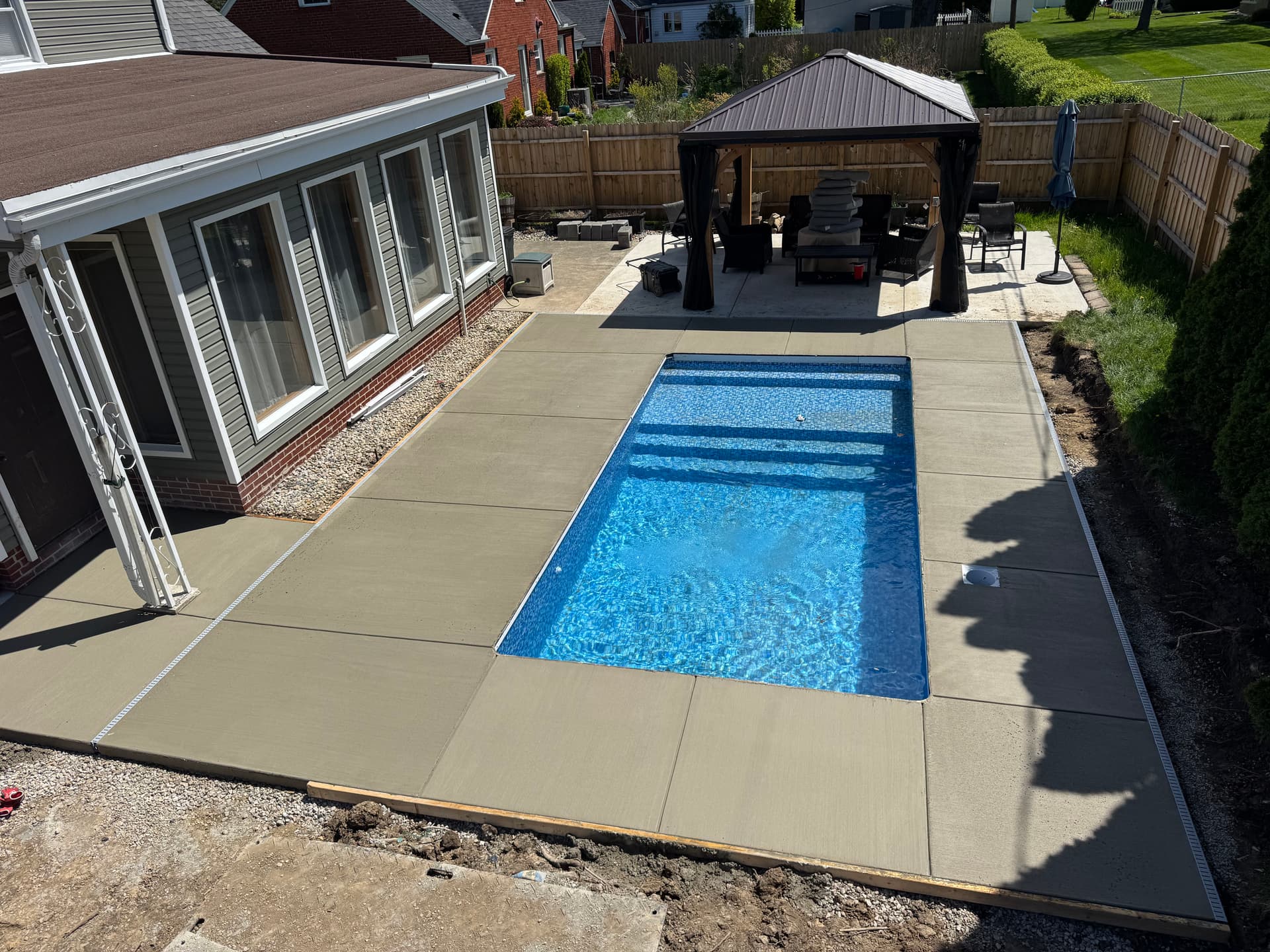 Concrete Pool Deck Coming Together Clean image